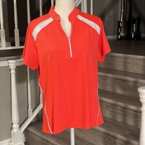 Red and White Lopez Short Sleeve Golf Shirt
